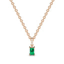 Bold baguette cut emerald centre stone necklace