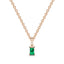 Bold baguette cut emerald centre stone necklace