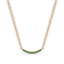 Rise pave curve necklace emerald