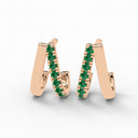 Harmony bar split hoops emerald