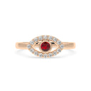 Protection evil eye ring ruby