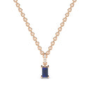 Bold baguette cut sapphire centre stone necklace