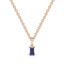 Bold baguette cut sapphire centre stone necklace