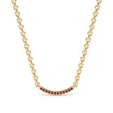 Rise pave curve necklace ruby