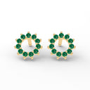 Invincible sun stud earrings emerald