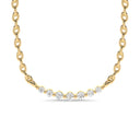 Love floating diamond curve necklace