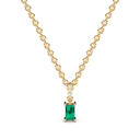 Bold baguette cut emerald centre stone necklace