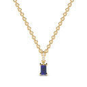 Bold baguette cut sapphire centre stone necklace