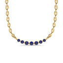 Love floating sapphire curve necklace