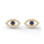 Protection evil eye stud earrings sapphire