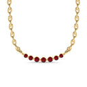 Love floating ruby curve necklace