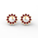 Invincible sun stud earrings ruby