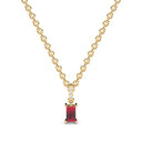Bold baguette cut ruby centre stone necklace