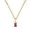 Bold baguette cut ruby centre stone necklace