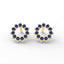 Invincible sun stud earrings sapphire