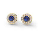 Iiluminate halo stud earring sapphire