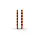 Rise pave rectangle curve hoops ruby