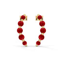 Love floating ruby curve climber earrings