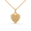 Amore fluted heart necklace diamond