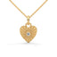 Amore fluted heart necklace diamond