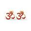 Spiritual om stud earrings ruby