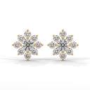 Serenity flower stud earrings diamond