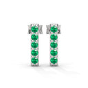 Harmony bar stud earrings emerald