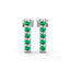 Harmony bar stud earrings emerald