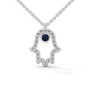 Power hamsa necklace sapphire