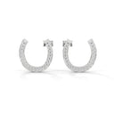 Lucky horse shoe stud earrings diamond