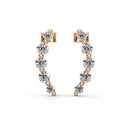Love floating diamond curve climber earrings