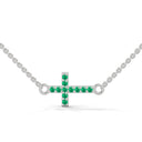Divine cross necklace emerald