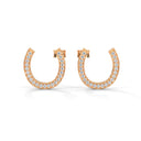 Lucky horse shoe stud earrings diamond