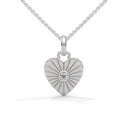Amore fluted heart necklace diamond