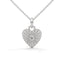 Amore fluted heart necklace diamond