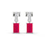 Bold baguette cut ruby centre stone drop earrings