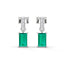 Bold baguette cut emerald centre stone drop earrings