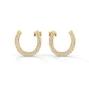 Lucky horse shoe stud earrings diamond
