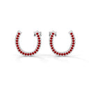 Lucky horse shoe stud earrings ruby