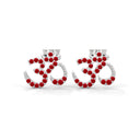 Spiritual om stud earrings ruby