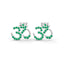 Spiritual om stud earrings emerald