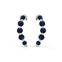 Love floating sapphire curve climber earrings