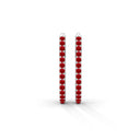 Rise pave rectangle curve hoops ruby