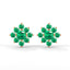 Serenity flower stud earrings emerald