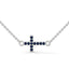 Divine cross necklace sapphire