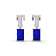 Bold baguette cut sapphire centre stone drop earrings with diamonds