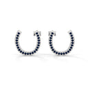 Lucky horse shoe stud earrings sapphire