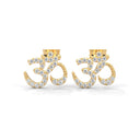 Spiritual om stud earrings diamond