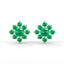 Serenity flower stud earrings emerald