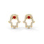 Power hamsa stud earrings ruby